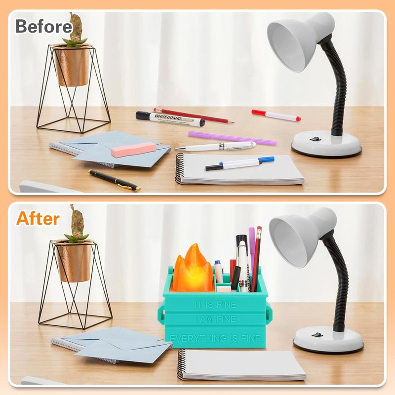 Dalycro Dumpster Fire Pencil Holder Fun Desk Accessories with Removable Flame Light Touch Dimming Mode & USB Charging Port Perfect Pen Holder for Desk, Funny Gift for Coworkers - Image 5